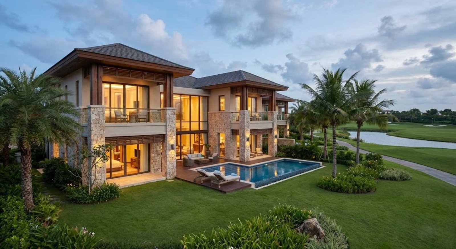 Modern residence with landscaped garden